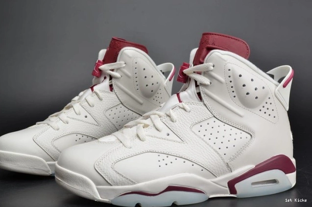 1st Kicks Maroon Jordan 6 Retro 384664-116 white Air 0724